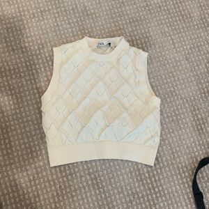 Cream Zara sweater tank